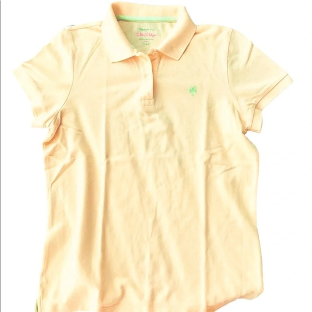 🌴 Lilly Pulitzer Yellow Polo Shirt Resort Fit - Picture 3 of 9
